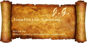 Josefovits Gaszton névjegykártya